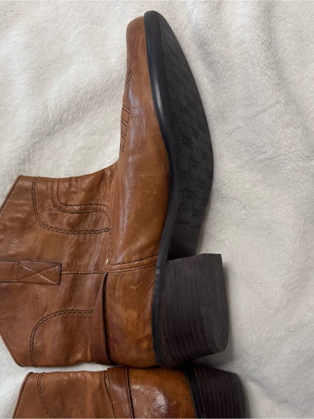 Franco Sarto Women's Tan Western-Style Boots